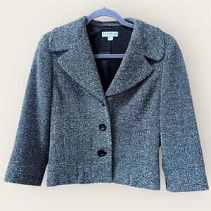 Vintage 90s Y2K BEBE Women's gray tweed Blazer EUC